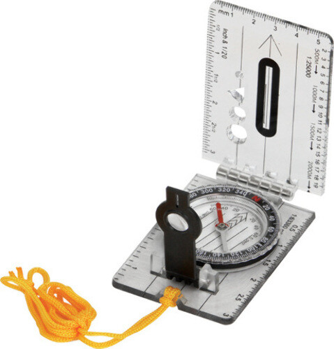 Explorer Scout Sighting Compass RO208 3 1/4″ x 2 1/4″ closed. Clear acrylic cons