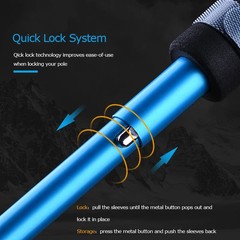 Carbon Fiber Folding Trekking Pole Ultralight Quick Lock Hiking Running