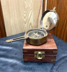 Antique Vintage Brass Solid Kelvin & Hughes 1917 Brunton Compass Handmade gift