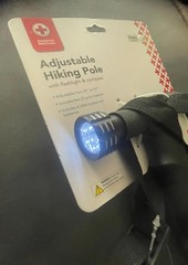 America Red Cross Hiking Pole with flashlight and compass