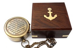 Trust In The Lord Engraved Brass Compass Wooden Case Christian Gift For Men