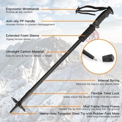 Costway 2 PACK Trekking Walking Hiking Sticks Poles Anti-Shock Alpenstock