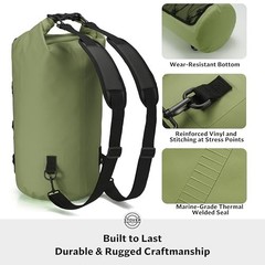 5/10/25/30/40/55L Waterproof Dry Bag- Roll-Top 30L 30l Green (With Phone Case)