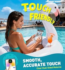 Waterproof Phone Pouch, Waterproof Phone Case with Crossbody Lanyard 2 Clear