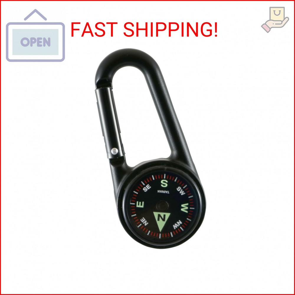 Coghlan’s Carabiner Compass with Liquid-Filled Design, Luminous Directional Mark