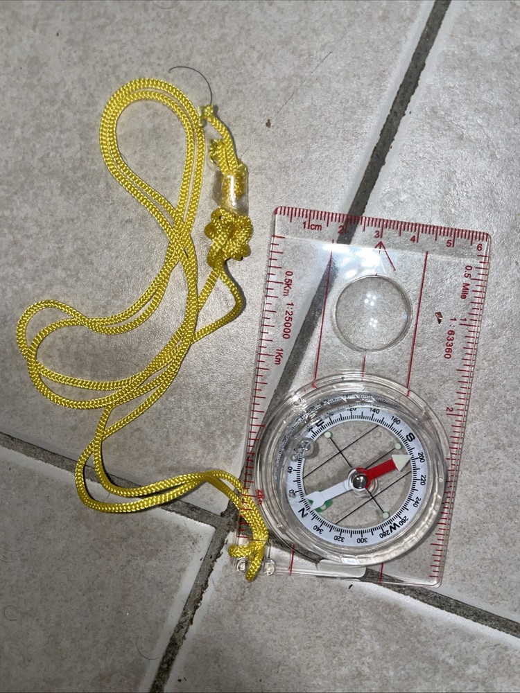 Outdoor Camping Directional Cross-country Hiking Compass Ruler Map Scale Comp