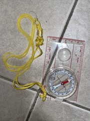 Outdoor Camping Directional Cross-country Hiking Compass Ruler Map Scale Comp