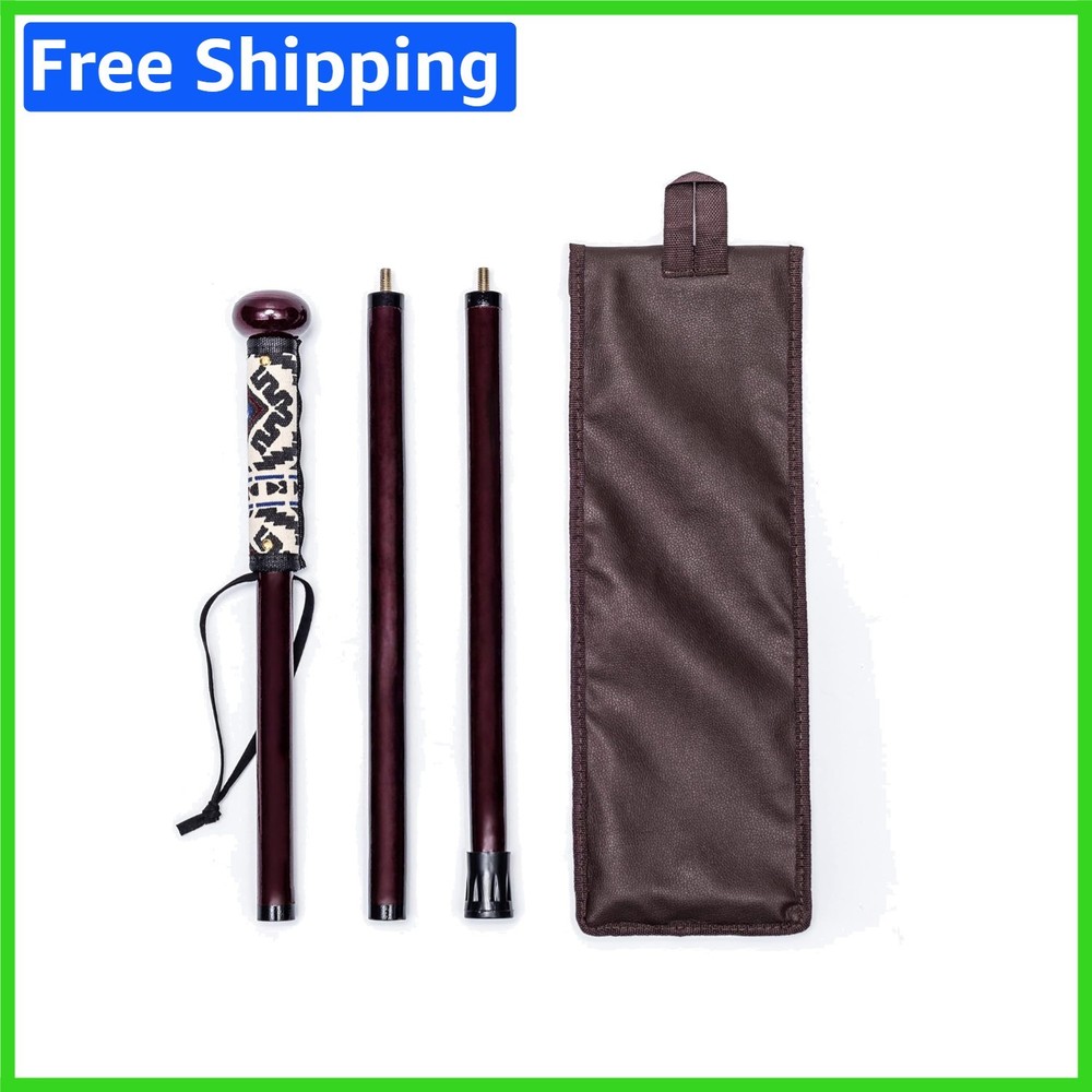 3pc Detachable Hardwood Hiking Stick with Compass – 48