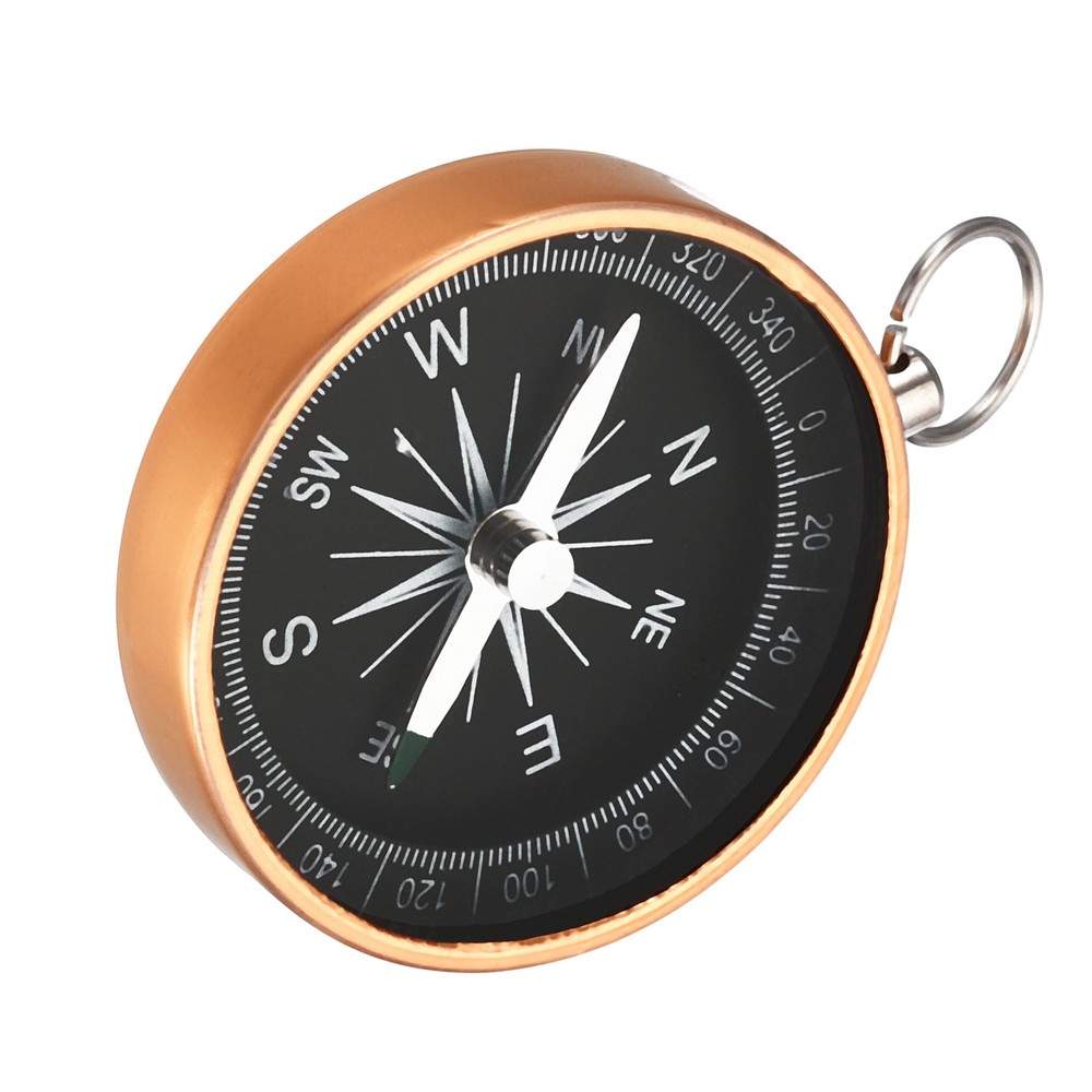 1Pcs with Key Ring Pocket Compass Outdoor Navigation Compass Yellow