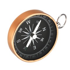 1Pcs with Key Ring Pocket Compass Outdoor Navigation Compass Yellow