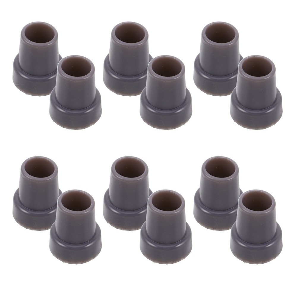 12Pcs Rubber Cane Tips for Walking Sticks Grey Non Slip Replacement Ends