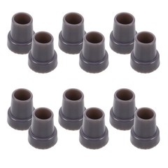 12Pcs Rubber Cane Tips for Walking Sticks Grey Non Slip Replacement Ends
