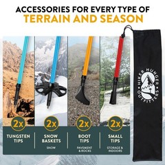 Kids Hiking Poles by USA Brand – Lightweight Collapsible Kids Walking Stick w…