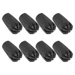 8Pcs Black Rubber Trekking Cane Protectors with Metal Gasket for Hiking Poles