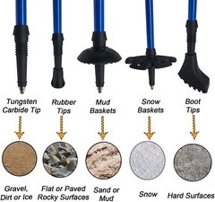 Hiking Trekking Poles Collapsible Lightweight Anti Shock Adjustable 2 Pack