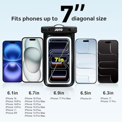 2 Pack Waterproof Phone Pouch Case Up to 7″, IPX8 Underwater Phone Case Black
