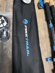 Pike Trail Carbon Fiber Hiking Trekking Poles Cork Grip 2 Poles Midnight Blue