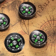 200 Mini Black Survival Compasses – 200pcs Oil Filled Button Compass for Camping