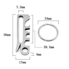 420 Stainless Steel Rattlesnake Keychain Featuring Bottle Opener and Hex Sizes
