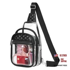 Clear Bag for Stadium Events – Crossbody Bag for Women Clear Medium Black