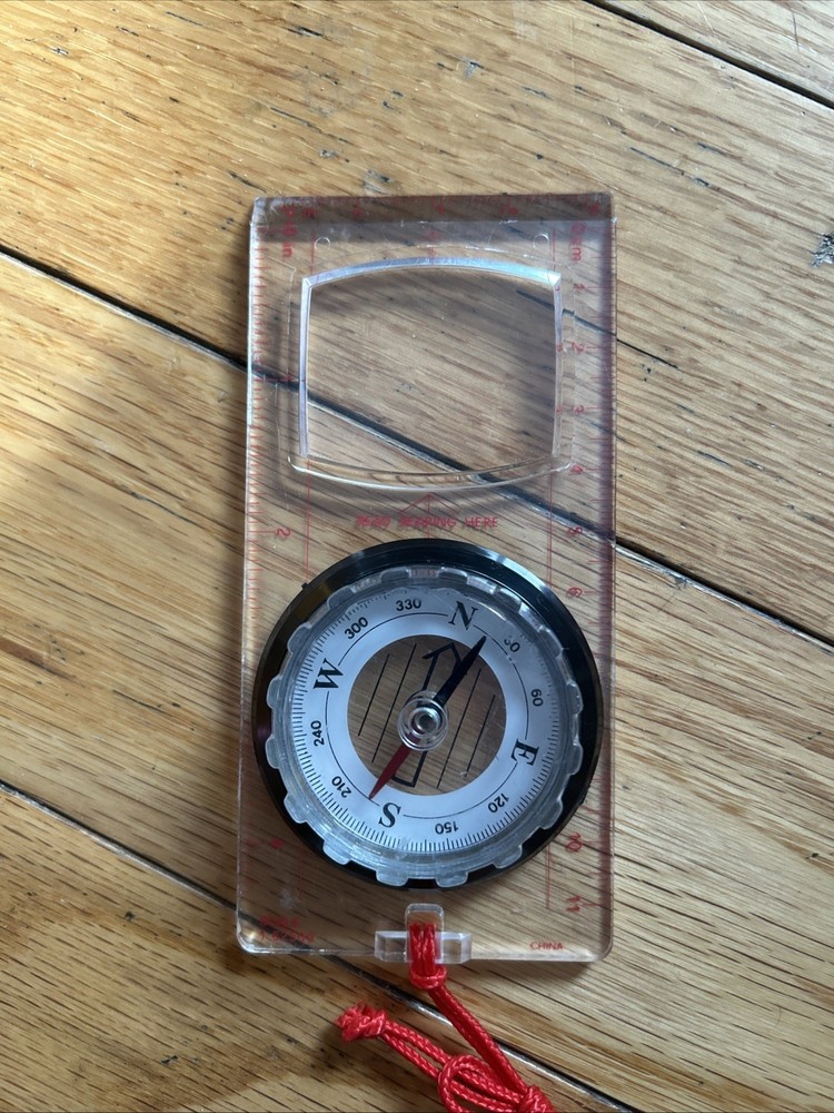 Transparent Baseplate Orienteering Map Compass W Magnifying Glass Scale 1 62500