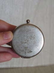 VTG German Made Field Pocket Compass WWII Era?? Silver Tone Metal READ