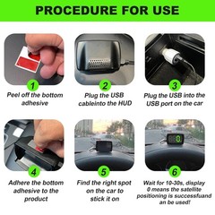 Velocimetro digital GPS para auto MPH HUD universal con pantalla LED grande