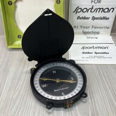 1970s Era Sportsman Precision Compass Black Crackle Finish NIB NOS