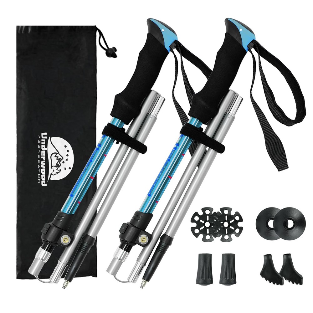 Tri-Fold Aluminum Hiking Poles: 2-Pack for Not Eating Dirt on the Trails!