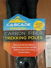 Cascade Mountain Tech Carbon Fiber Hiking Trekking Poles EVA Grip 2 Poles NEW.