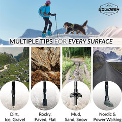 Hiking Poles Collapsible Lightweight & Adjustable – Quick Lock Foldable Trekking