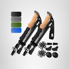 Adjustable Lightweight Foldable Hiking Poles – Trekking Sticks with Cork Grips,