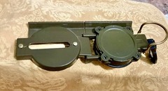 Military Style Camping/ Hiking Lens Lensatic Liquid Compass Metal Green