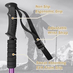 2x Telescopic Trekking Poles Adjustable Nordic Hiking Walking Sticks Alpenstock