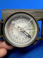 LENSATIC COMPASS W/METAL CASE Japan Military OD Green Map Direction