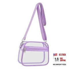 Clear Bag for Stadium Events Clear Sports Fan Handbags Small Light Purple