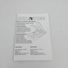 Brunton Eclipse 8099 Compass with Instruction Manual