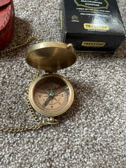 Brass Compass On Chain Trezztop Multi Purpose Compass