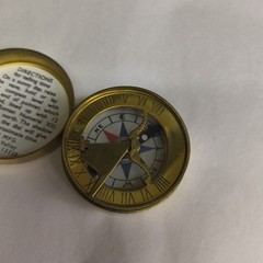Compass Sun Dial Brass, Vintage Style, By Son Mfg