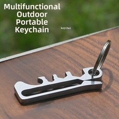 Rattlesnake Keychain for General Use Stainless Steel Bottle Opener Hex Wrench