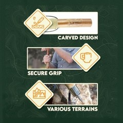 Survivor Series 55″ Hand Carved Wolf Hiking Stick, Weatherproof, Rope Wrapped, M