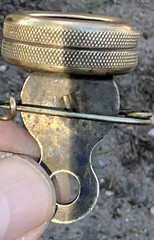Vintage Marbles Compass, White Face Gladstone MI. Pin Back Brass, Hunting Hiking