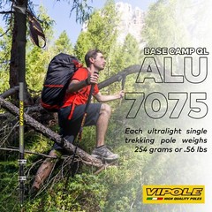 Vipole Base Camp Trekking Poles – The QL Mid Green Hiking Sticks are Adjustable