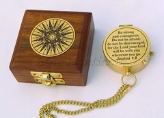 Be strong and courageous Antique Brass Compass Best Gift for any occasion