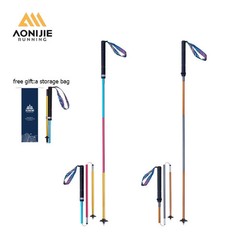 2pcs Carbon Fiber Folding Trekking Poles Ultralight Quick Lock Hiking Running