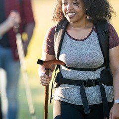Walking Stick Handle Replacements, Wooden Cane Adapter Attachment for Trekking