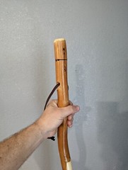 Compass Carved Walking Stick, Hand-carved Hiking Staff, Made in USA