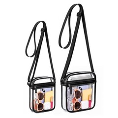 Clear Bag for Stadium Events, Clear Crossbody Bag Transparent Black-s&l