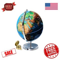 GET LIFE BASICS 13″ Light Up Globe Constellations Compass