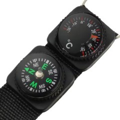 3PC Compass Thermometer Keychain Survival Portable Hiking Carabiner Ring Camping